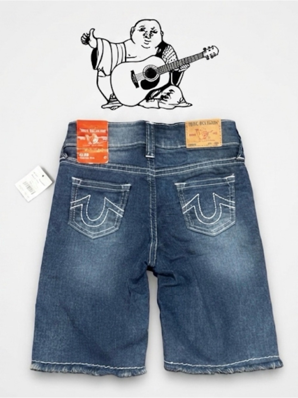 New authentic True Religion boys designer denim shorts sz 4 boys